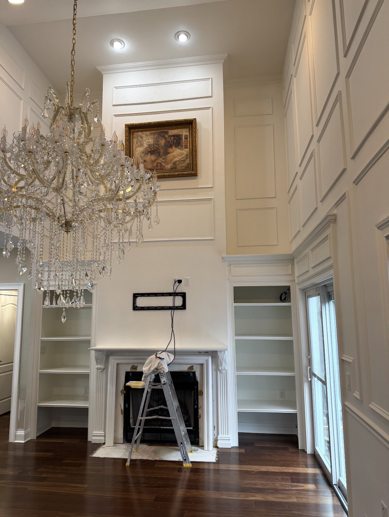 Detailed wallpaper and trim work by Magarelli Brothers
